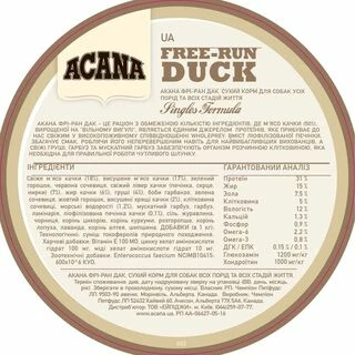 Acana Free-Run Duck - сухий корм із качкою для дорослих собак із чутливим травленням