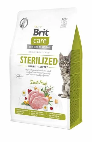 Brit Care Cat GF Sterilized Immunity Support Сухий корм зі свининою для стерилізованих котів