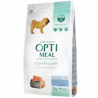 Optimeal Adult Dogs Hypoallergenic Medium &amp; Large Breeds Salmon - гіпоалергенний сухий корм з лососем для дорослих собак середніх та великих порід