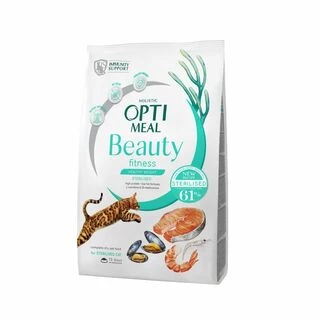 Optimeal Beauty Fitness Sterilised Healthy Weight - сухий корм з морепродуктами для підтримки загального фізичного стану у дорослих стерилізованих котів