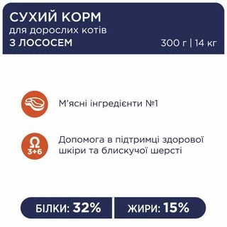 Клуб 4 Лапи Adult Cats Salmon - сухий корм з лососем для дорослих котів