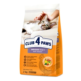 Клуб 4 Лапи Adult Cats Indoor 4 in 1 - сухий корм для котів без доступу на вулицю
