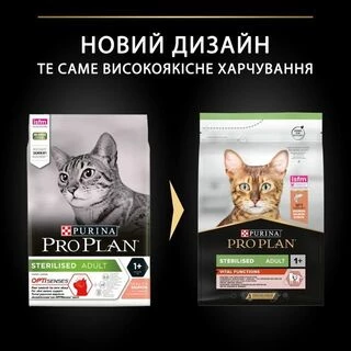 Purina Pro Plan Sterilised Adult Vital Functions Salmon Сухий корм для дорослих котів після стерилізації, з лососем