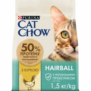 Cat Chow Special Care Hairball Control Сухий корм з куркою для виведення ковтунів шерсті зі шлунку