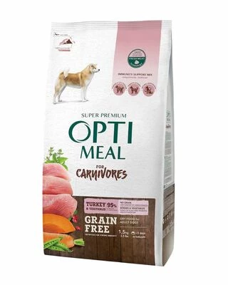 Optimeal Adult Dogs Grain Free Turkey &amp; Vegetables - беззерновий сухий корм з індичкою для дорослих собак усіх порід