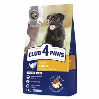 Клуб 4 Лапи Adult Small Breeds Light - сухий корм з індичкою для дорослих собак малих порід схильних до ожиріння (контроль ваги)