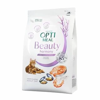 Optimeal Beauty Harmony Mild Calming Effect - сухий корм з морепродуктами із заспокійливими властивостями для дорослих котів