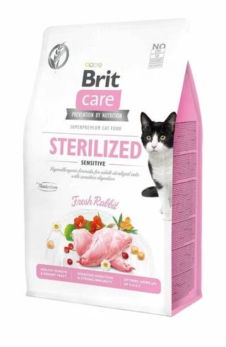 Brit Care Sterilized Sensitive Fresh Rabbit - беззерновий сухий корм для стерилізованих котів із чутливим травленням