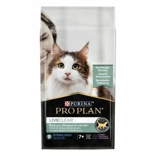 Purina Pro Plan LiveClear Sterilised Senior Turkey Сухий корм для котів від 7 років для зменшення алергенів на шерсті та після стерилізації, з індичкою