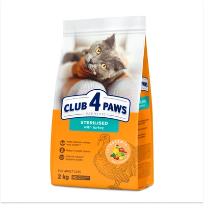 Клуб 4 Лапи Adult Cats Sterilised with Turkey - сухий корм з індичкою для стерилізованих котів