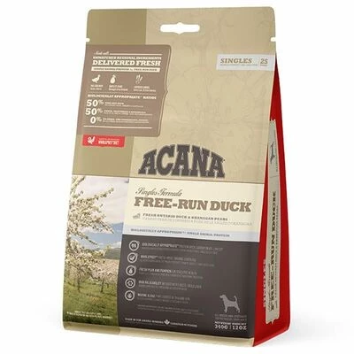 Acana Free-Run Duck - сухий корм із качкою для дорослих собак із чутливим травленням