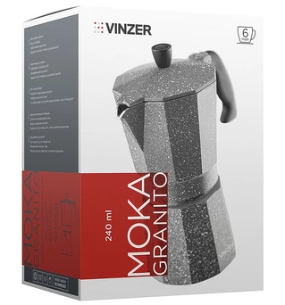 Гейзерна кавоварка Vinzer Moka Granito 6 чашок 50398