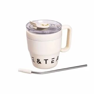 Термочашка Coffee &amp; Tea з трубочкою бежева HP-14-23BE