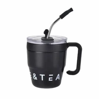 Термочашка Coffee &amp; Tea з трубочкою чорна HP-14-23B