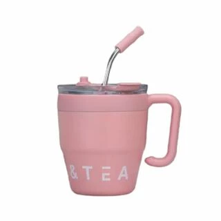 Термочашка Coffee &amp; Tea з трубочкою рожева HP-14-23P