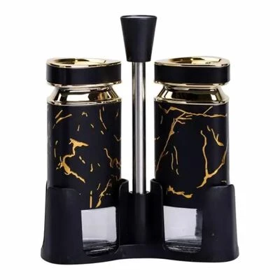 Набір для спецій на підставці солонка і перечниця по 120 мл Чорний HP-1353