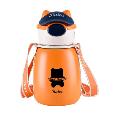 Термос дитячий з поїльником Baicc Kids Bottle 500ml термос із трубочкою для дітей Помаранчевий HPGM8860O
