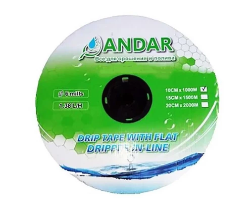 Крапельна стрічка емітерна 9міл 10см 1.38л/год 1000м Andar
