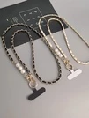 Кросбаді ланцюжок для iPhone з перлинами — ремінець через плече для Apple Black - 3