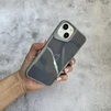 Чохол з акриловою кришкою яка імітує скло Loft Glossy для iPhone 15 Silver - 3