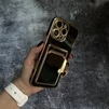 Глянцевий силіконовий чохол з захистом камери і карманом для карт для iPhone 14 Pro Max Black - 3