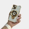 Чохол силіконовий ударостійкий з Magsafe і підставкою для iPhone 13 Gold - 3