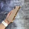 Чохол скляний з хромованим обідком Titanium Case для iPhone 14 Gold - 2