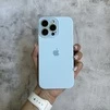 Чохол з силікону і покриттям Soft Touch мікрофібра для iPhone 16 Pro Mist Blue - 1