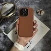 Чохол шкіряний Luxury leather case з магнітом MagSafe для iPhone 15 Plus Coffee - 1