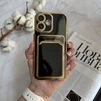 Глянцевий силіконовий чохол з захистом камери і карманом для карт для iPhone 16 Black - 1