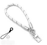 Плетений шнурок на руку для телефона з карабіном Icarer White