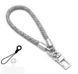 Плетений шнурок на руку для телефона з карабіном Icarer Silver