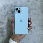 Чохол з силікону і покриттям Soft Touch мікрофібра для iPhone 14 Mist Blue