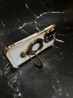 Чохол силіконовий ударостійкий з Magsafe і підставкою для iPhone 13 Gold