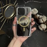Чохол силіконовий з блискітками MagSafe для iPhone 13 Pro Max Gold