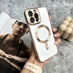 Чохол глянцевий силікон з Magsafe для iPhone 12 Pro White