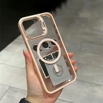 Чохол з металевою підставкою і скляний захист для обʼєктива з MagSafe для iPhone 11 Pink