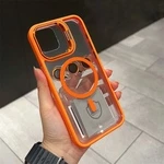 Чохол з металевою підставкою і скляний захист для обʼєктива з MagSafe для iPhone 12 Pro Max Papaya