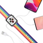 Зарядний Кабель для Apple Watch та iPhone Magnetic with Lightning Charging Cable 3 в 1 для Apple White
