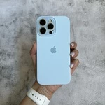 Чохол з силікону і покриттям Soft Touch мікрофібра для iPhone 14 Pro Max Mist Blue