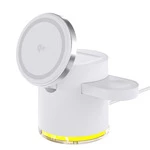 Магнітна бездротова зарядна станція 3 в 1 для iPhone Apple Watch та AirPods 15w White
