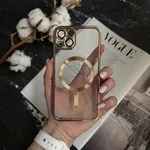 Чохол прозорий силікон Dream ultra MagSafe для iPhone 13 Gold