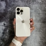 Чохол імітація скла Laser Disco case 3D logo для iPhone 13 Pro Max White