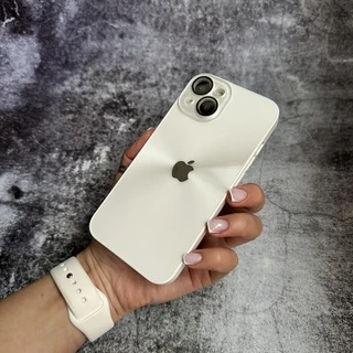 Чохол імітація скла Laser Disco case 3D logo для iPhone 14 White