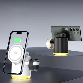 Магнітна бездротова зарядна станція 3 в 1 для iPhone 15w Black