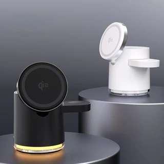 Магнітна бездротова зарядна станція 3 в 1 для iPhone 15w Black
