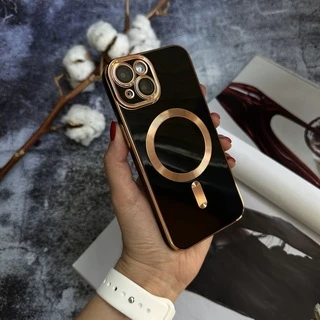 Чохол глянцевий силікон з Magsafe для iPhone 15 Black