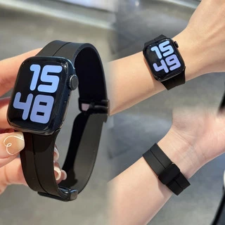 Силіконовий ремінець з магнітною застібкою для Apple Watch 38|40|41|42 (10 series) mm Black