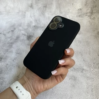 Чохол з силікону і покриттям Soft Touch мікрофібра для iPhone 16 Black