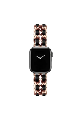 Металевий ремінець з плетінням Elegant для Apple Watch 42|44|45|46|49mm Champagne